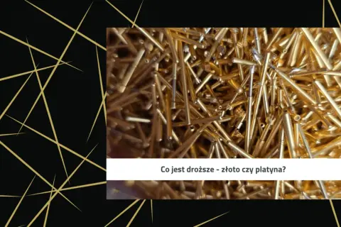 Stos złota i pytanie: co jest droższe - złoto czy platyna?