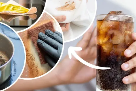 Czyszczenie złota w Coca-Coli? Zobacz, jak napój radzi sobie z przypalonym garnkiem, plamami i brudną kuchenką.