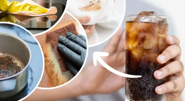 Czyszczenie złota w Coca-Coli? Zobacz, jak napój radzi sobie z przypalonym garnkiem, plamami i brudną kuchenką.