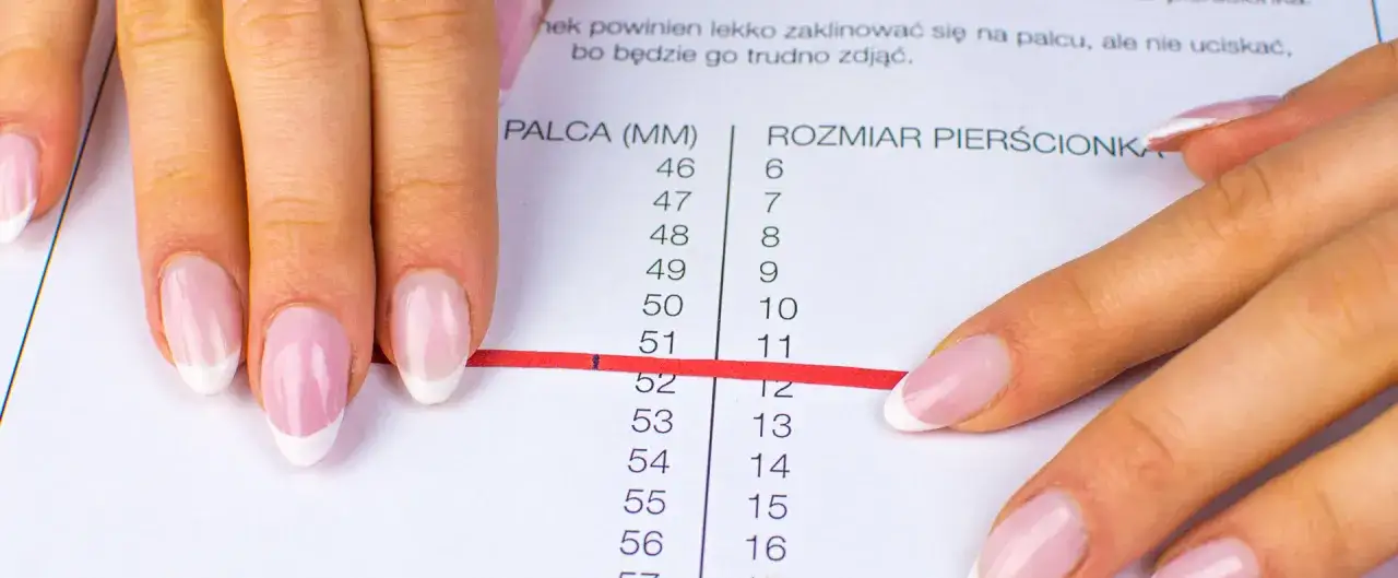 domowe metody mierzenia rozmiaru obrączki