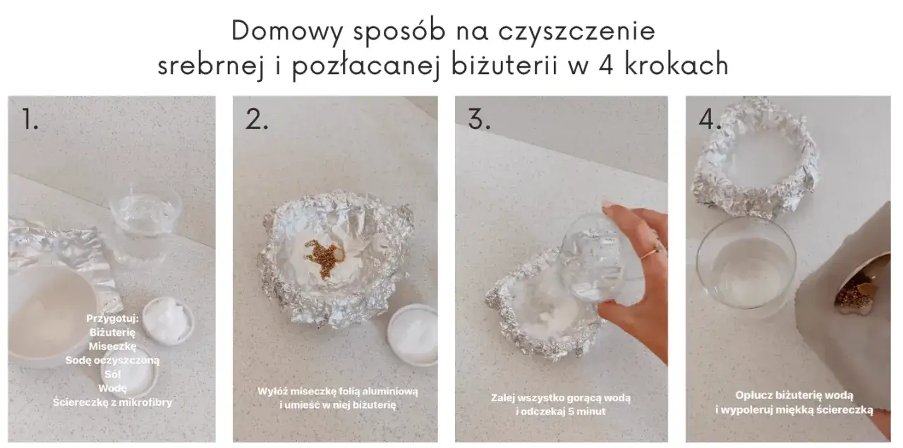 Biżuteria przed i po czyszczeniu