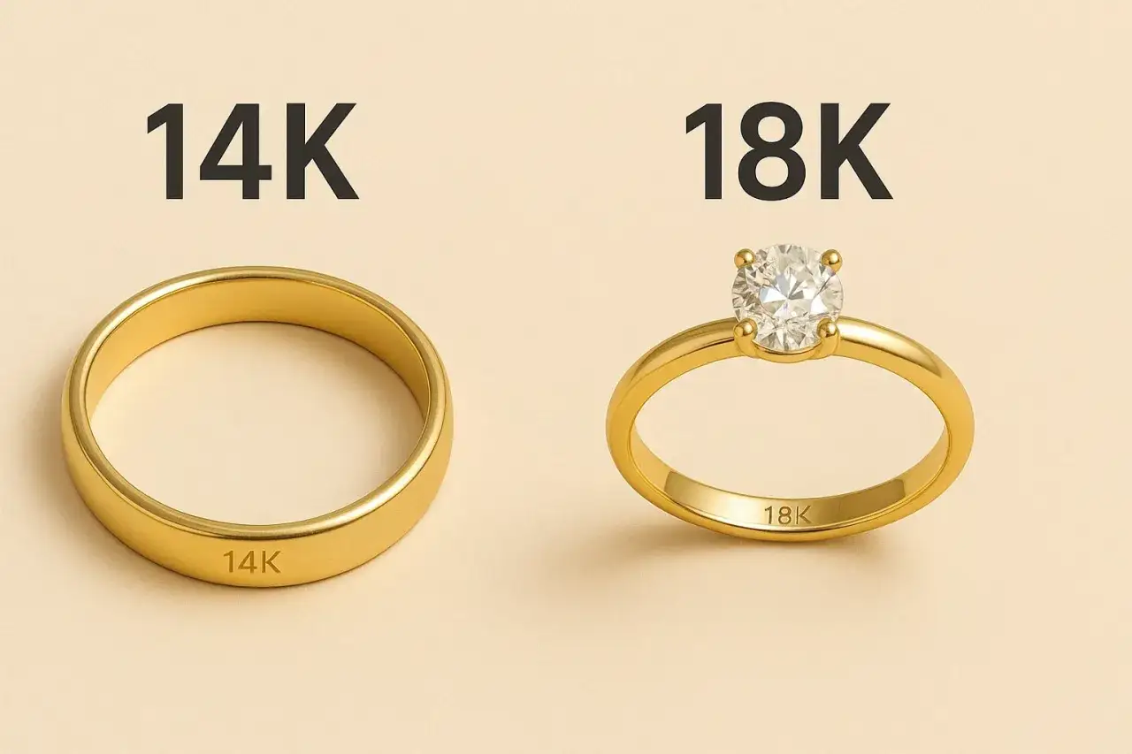 złoto 14k vs 18k porównanie kolorów