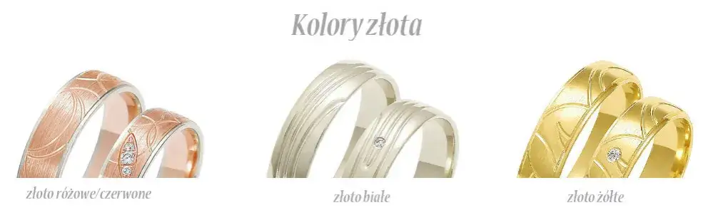 złoto żółte białe różowe porównanie