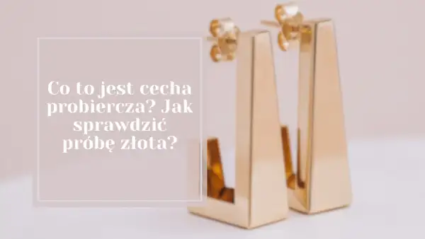 Eleganckie kolczyki z żółtego złota, które przypominają czerwone złoto ruskie. Tekst pyta o cechę probierczą i próbę złota.